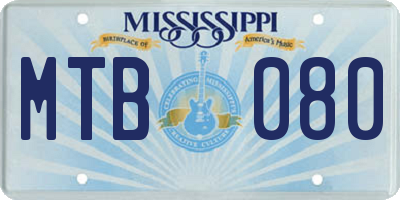 MS license plate MTB080