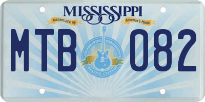 MS license plate MTB082