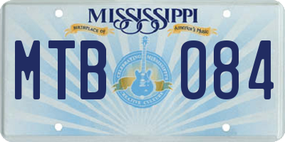 MS license plate MTB084