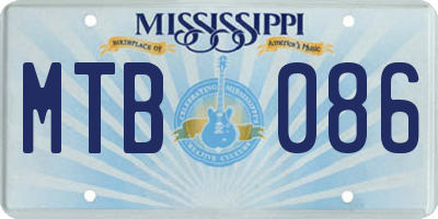 MS license plate MTB086