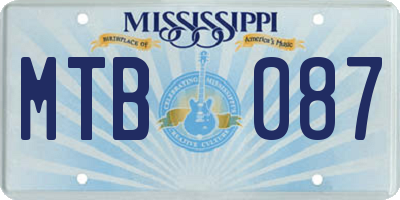 MS license plate MTB087