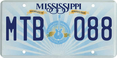 MS license plate MTB088