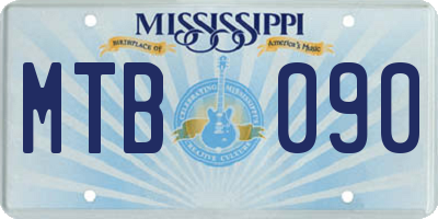 MS license plate MTB090