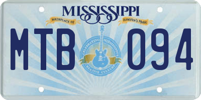 MS license plate MTB094