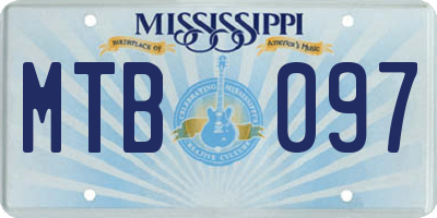 MS license plate MTB097