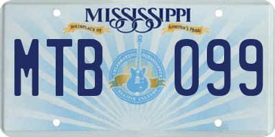 MS license plate MTB099