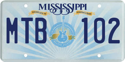 MS license plate MTB102