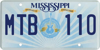 MS license plate MTB110