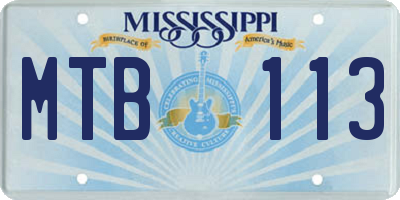 MS license plate MTB113