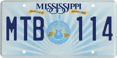 MS license plate MTB114