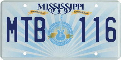 MS license plate MTB116