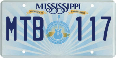 MS license plate MTB117
