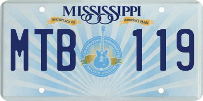 MS license plate MTB119