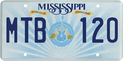MS license plate MTB120