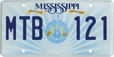 MS license plate MTB121