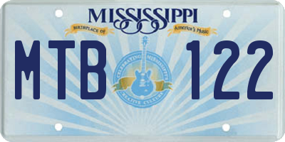 MS license plate MTB122