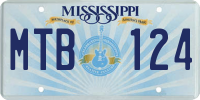 MS license plate MTB124