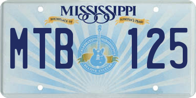 MS license plate MTB125