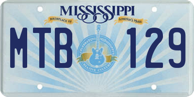 MS license plate MTB129