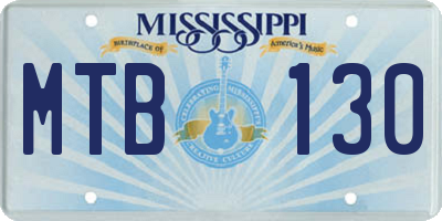MS license plate MTB130