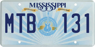 MS license plate MTB131