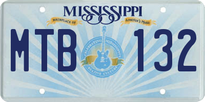 MS license plate MTB132