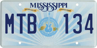MS license plate MTB134