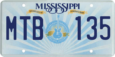 MS license plate MTB135