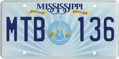 MS license plate MTB136