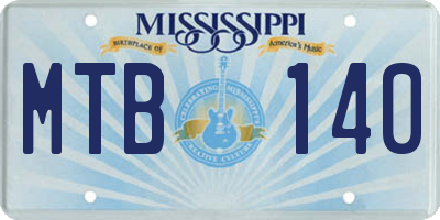 MS license plate MTB140