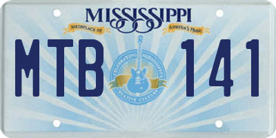 MS license plate MTB141