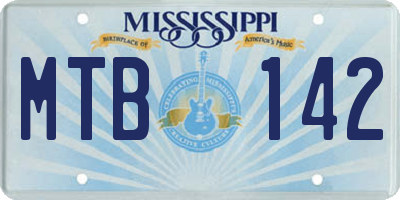 MS license plate MTB142