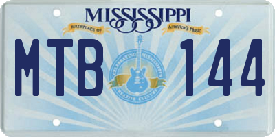 MS license plate MTB144