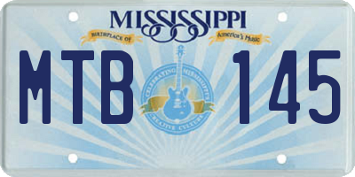 MS license plate MTB145