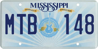 MS license plate MTB148