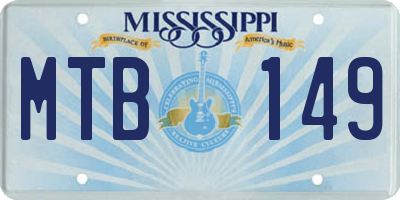 MS license plate MTB149