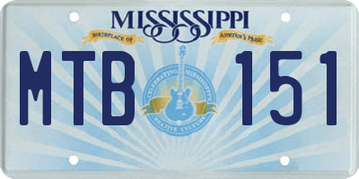 MS license plate MTB151
