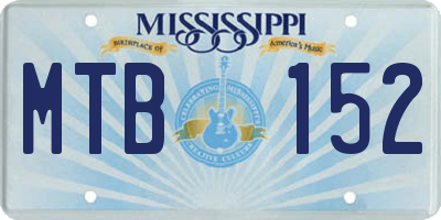 MS license plate MTB152