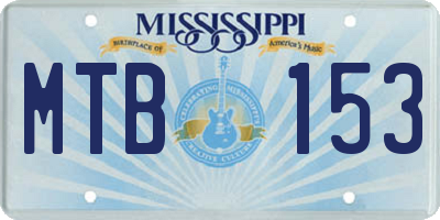 MS license plate MTB153
