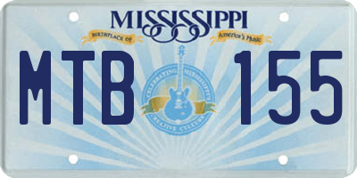 MS license plate MTB155