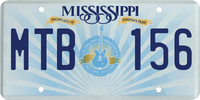 MS license plate MTB156