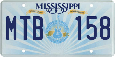 MS license plate MTB158