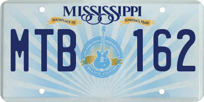 MS license plate MTB162