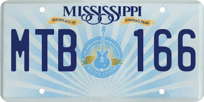 MS license plate MTB166