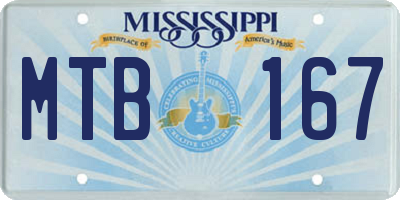 MS license plate MTB167