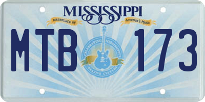 MS license plate MTB173