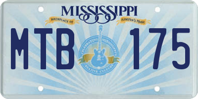 MS license plate MTB175