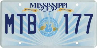 MS license plate MTB177