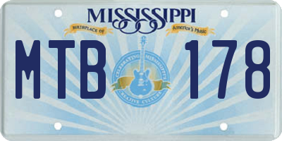 MS license plate MTB178