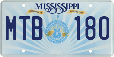 MS license plate MTB180